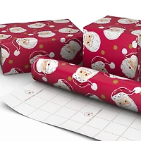 Classic Santa Faces on Red Jumbo Christmas Wrapping Paper Roll, 90 sq. ft. for only USD 9.99 | Hallmark