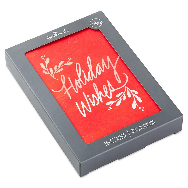 Holiday Wishes on Red Boxed Christmas Cards, Pack of 16 for only USD 9.99 | Hallmark