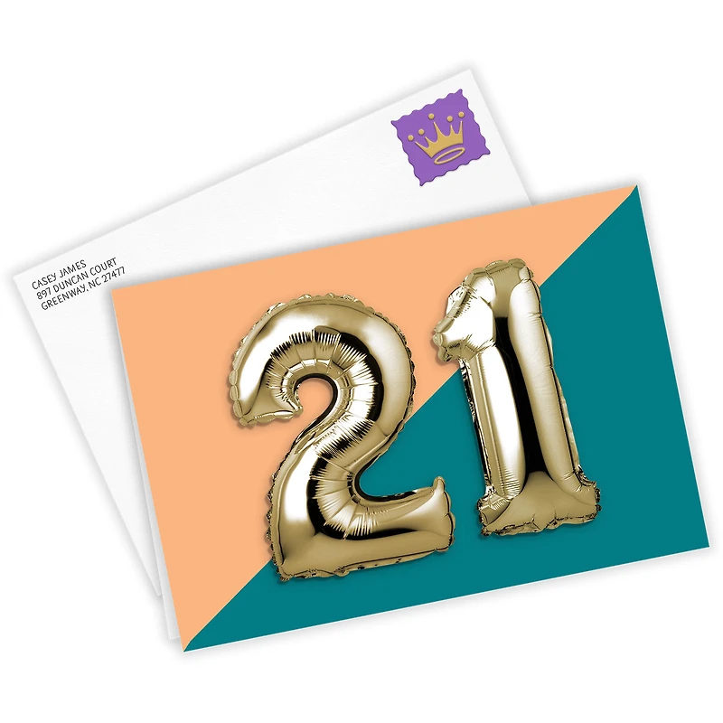 21st Balloons Custom Birthday Card for only USD 4.99 | Hallmark