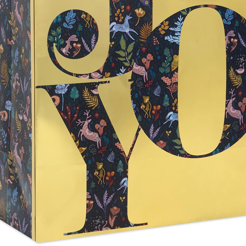 13" Joy on Metallic Gold Large Christmas Gift Bag for only USD 4.99 | Hallmark