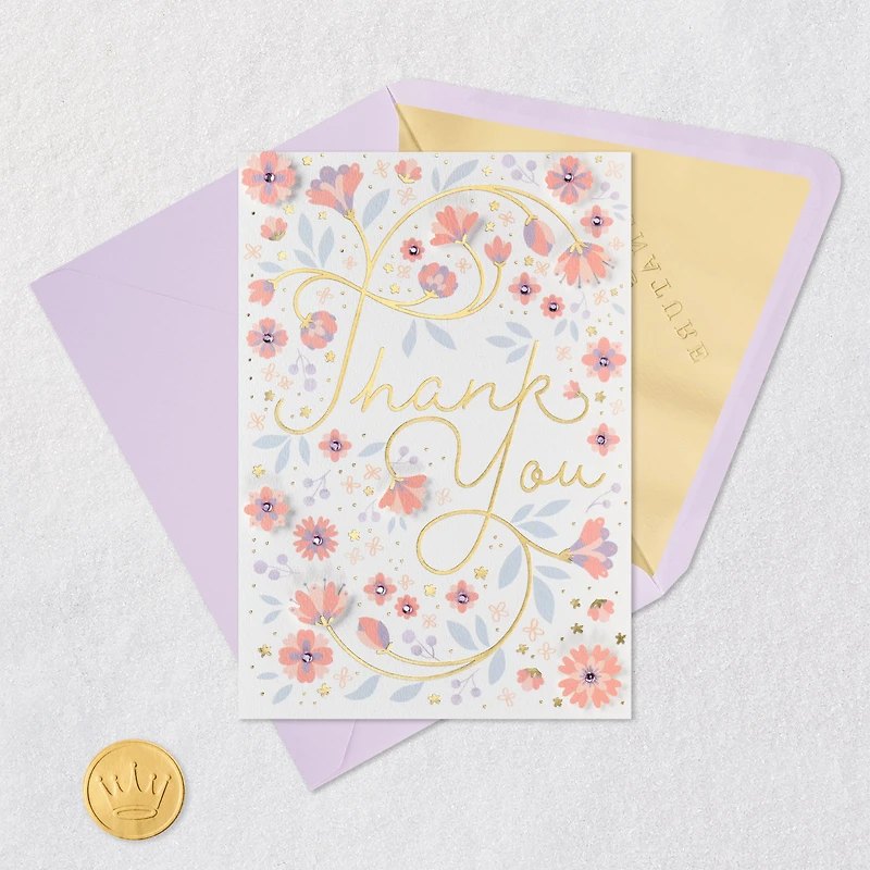 Pink and Purple Flowers So Grateful Thank-You Card for only USD 8.59 | Hallmark