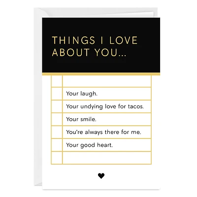 Things I Love About You List Custom Card for only USD 4.99 | Hallmark