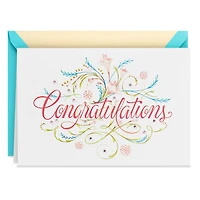 Elegant Script and Flowers Blank Congratulations Card for only USD 5.99 | Hallmark