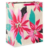 13" Lacey Chabert Collection Pink Poinsettias Large Christmas Gift Bag for only USD 5.49 | Hallmark