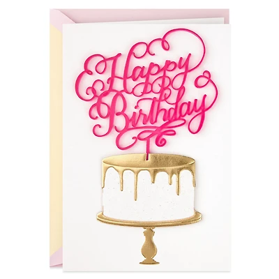 Pink Cake Topper Birthday Card for only USD 8.59 | Hallmark