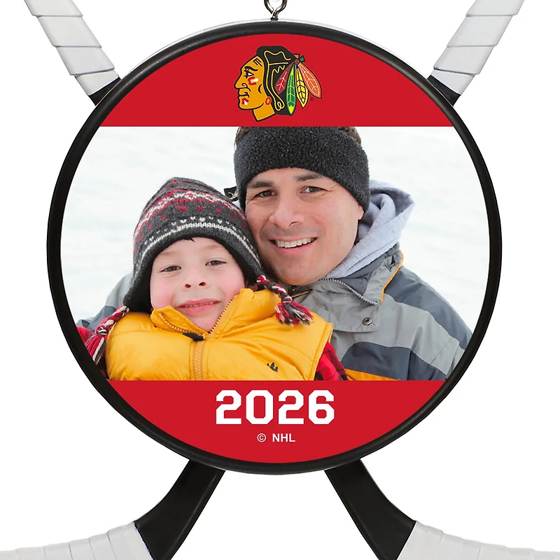 NHL Chicago Blackhawks® Hockey Personalized Ornament, Custom Photo and Text for only USD 30.99 | Hallmark