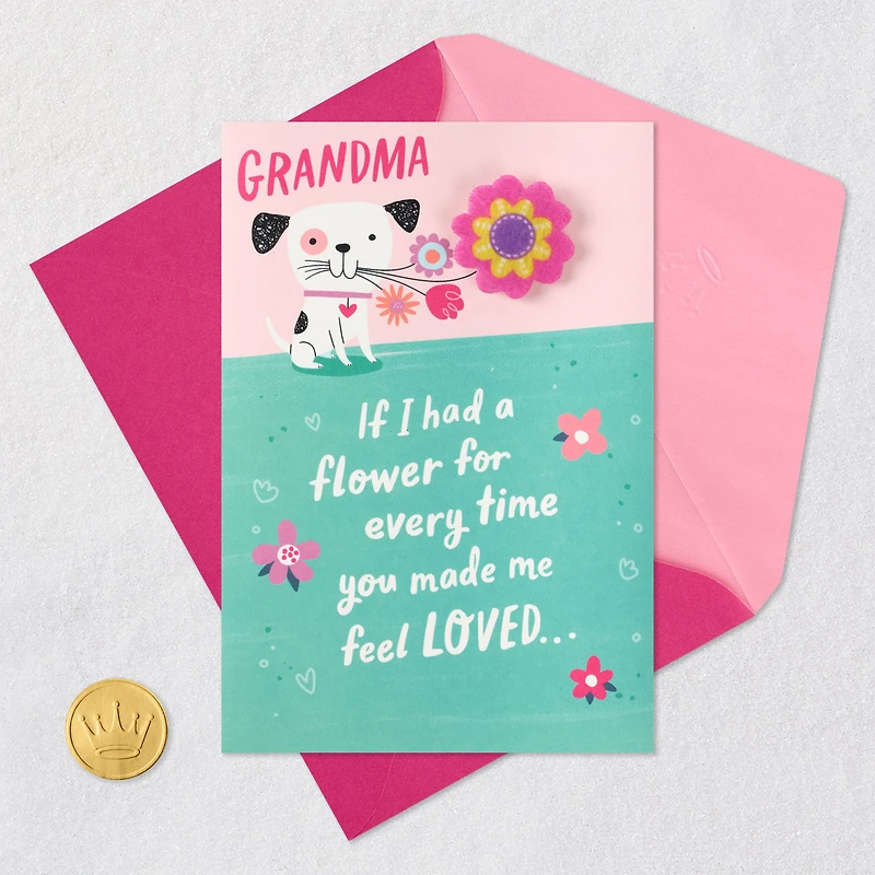 Garden of Love Mother's Day Card for Grandma with Detachable Felt Pin for only USD 7.59 | Hallmark
