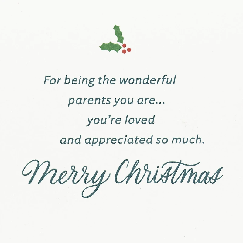 You're Loved and Appreciated Christmas Card for Mom and Dad From Us for only USD 5.99 | Hallmark