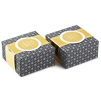 4" Gray Geometric 2-Pack Gift Boxes With Gold Bands for only USD 6.99 | Hallmark