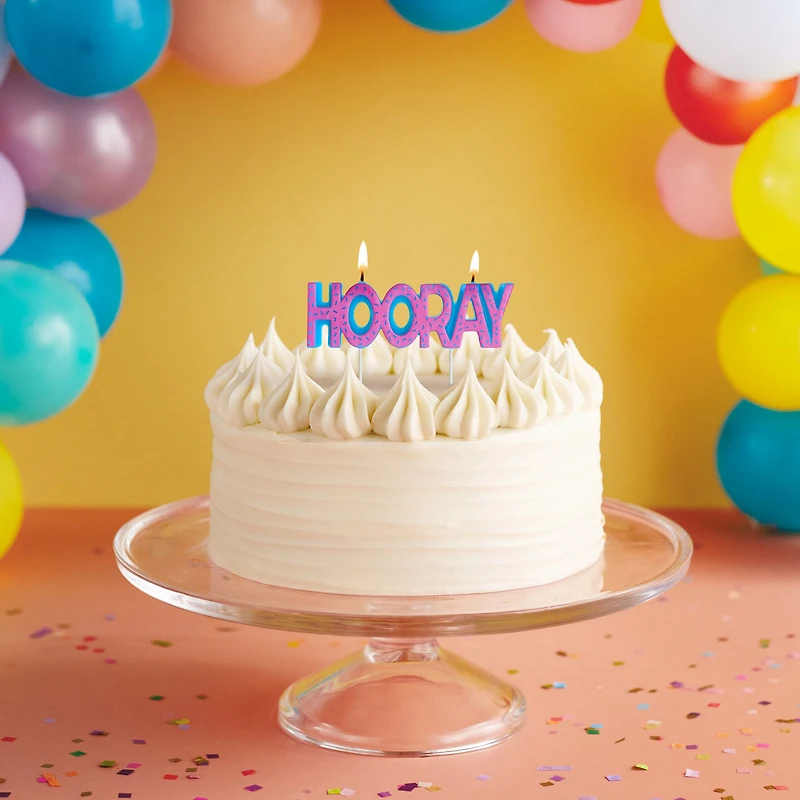 Pink and Blue "Hooray" Birthday Candle for only USD 6.99 | Hallmark
