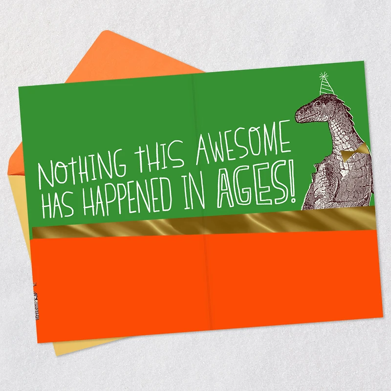 Huge News Party Dinosaur Funny Birthday Card for Kids for only USD 2.99 | Hallmark