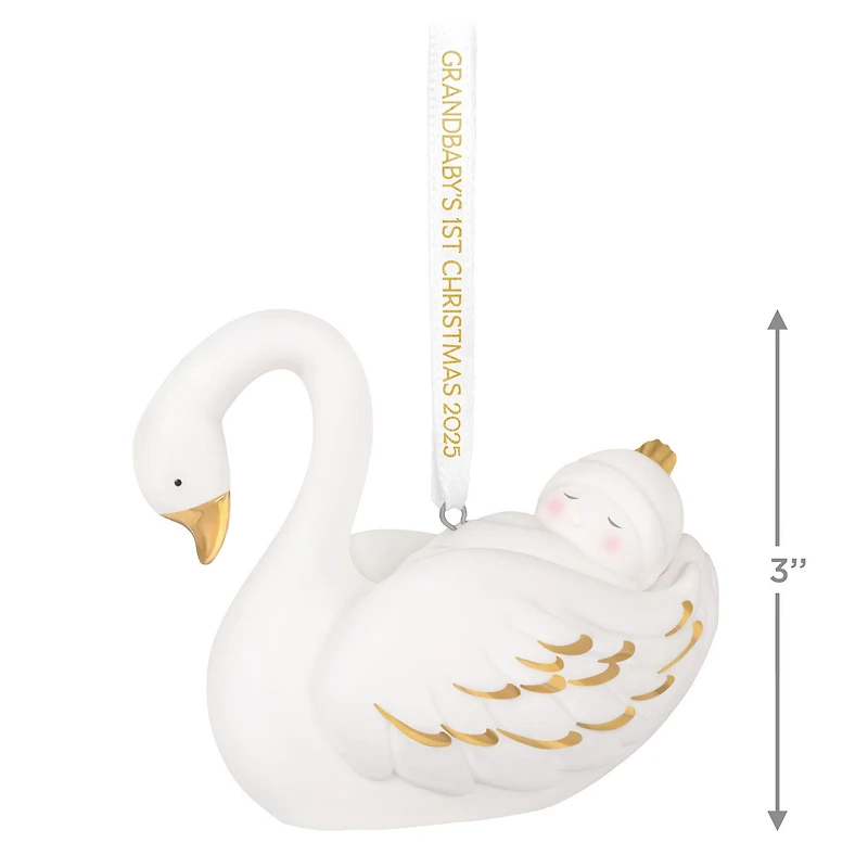 Grandbaby's First Christmas Swan 2025 Porcelain Ornament for only USD 30.99 | Hallmark