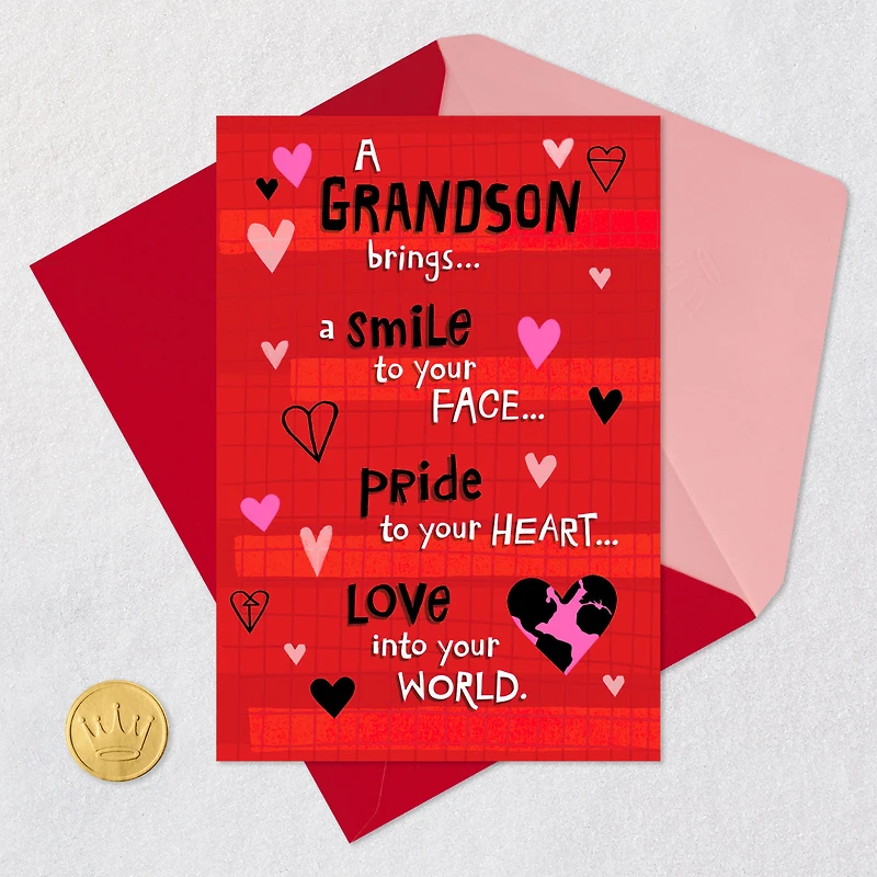 Smiles, Pride and Love Valentine's Day Card for Grandson for only USD 3.99 | Hallmark