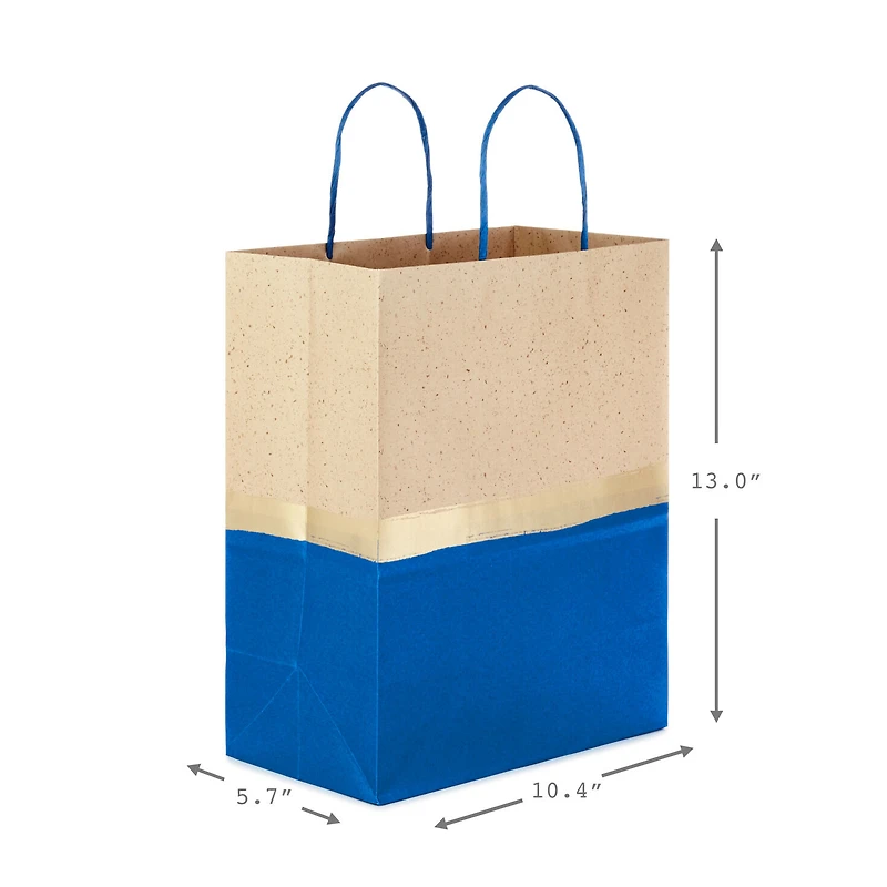 13" Blue and Kraft Paper 6-Pack Gift Bag for only USD 17.99 | Hallmark
