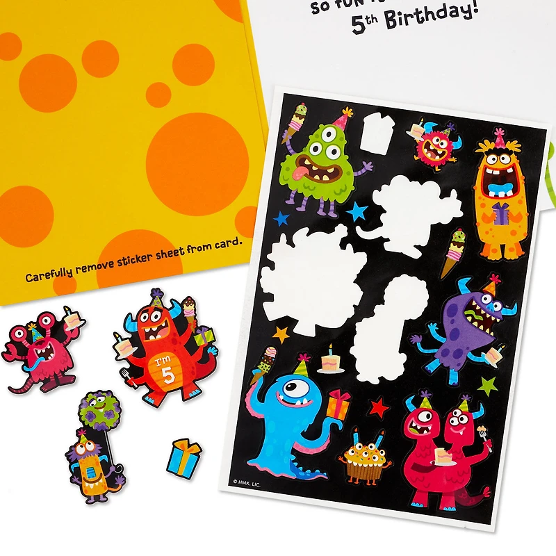 Silly Monsters 5th Birthday Card With Stickers for only USD 4.99 | Hallmark