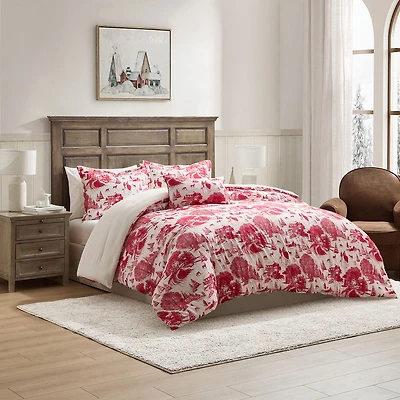 Red Holiday Toile Comforter Set With Shams and Pillow for only USD 89.99-99.99 | Hallmark