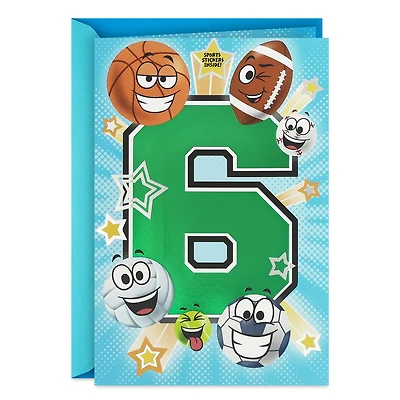 You're An Amazing Kid 6th Birthday Card With Sports Stickers for only USD 4.99 | Hallmark