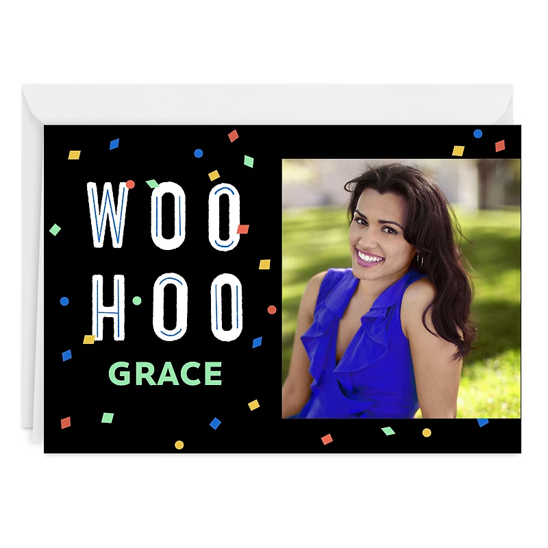 Personalized Woo Hoo Confetti Celebration Photo Card for only USD 4.99 | Hallmark