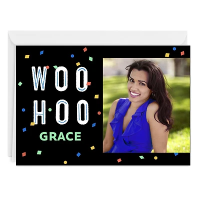 Personalized Woo Hoo Confetti Celebration Photo Card for only USD 4.99 | Hallmark