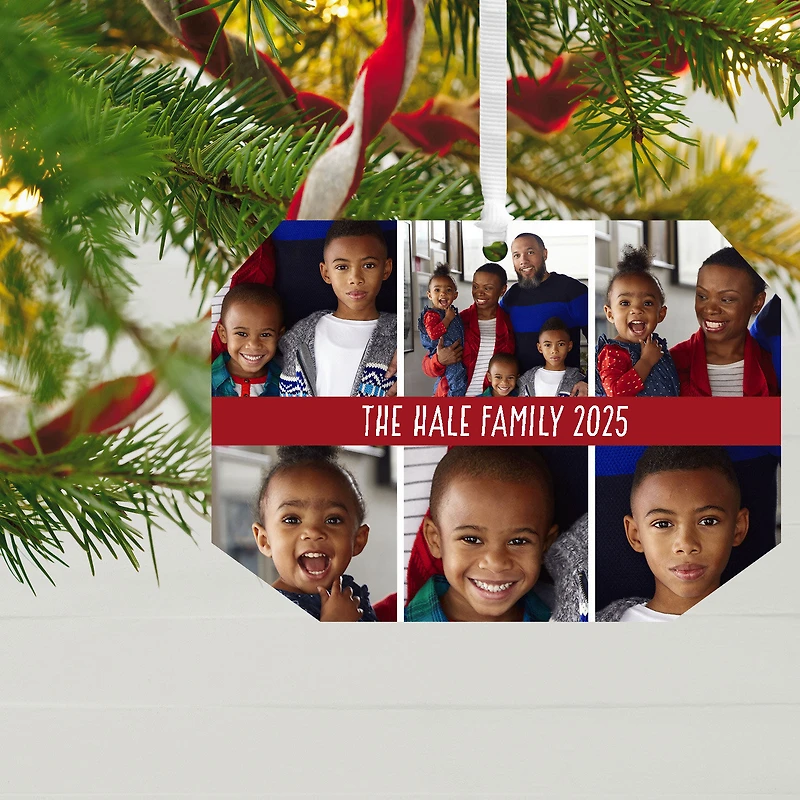 Six-Photo Metal Personalized Ornament, Custom Photo and Text for only USD 17.99 | Hallmark