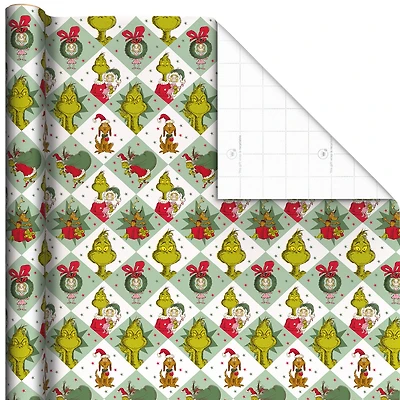 Dr. Seuss's How the Grinch Stole Christmas!™ Grinch on Colored Squares Jumbo Wrapping Paper Roll, 70 sq. ft. for only USD 9.99 | Hallmark