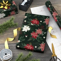 Poinsettias on Black Christmas Wrapping Paper Roll, 35 sq. ft. for only USD 4.99 | Hallmark