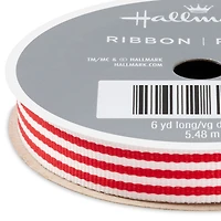 0.5" Red and White Striped Holiday Ribbon, 18' for only USD 4.99 | Hallmark