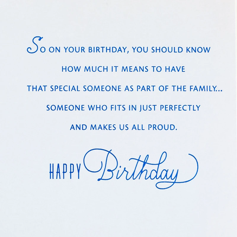 You Fit In Just Perfectly and Make Us Proud Birthday Card for Son-in-Law for only USD 5.59 | Hallmark
