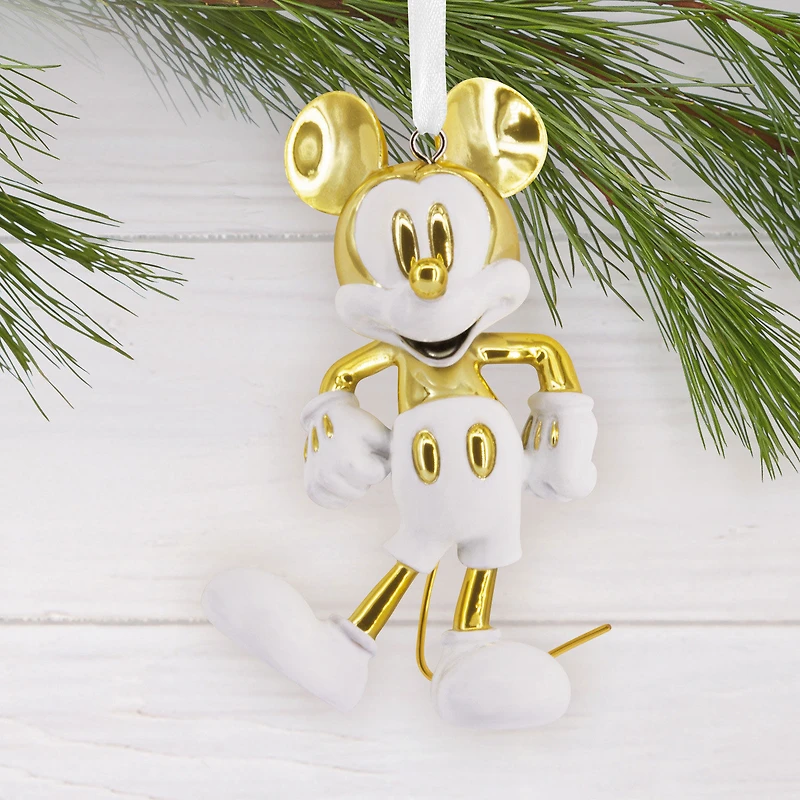 Disney Mickey Mouse White and Gold Ceramic Hallmark Ornament for only USD 28.99 | Hallmark