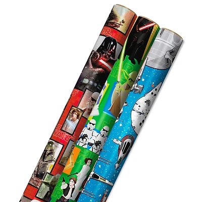 Star Wars™ 3-Pack Wrapping Paper Roll Bundle, 60 sq. ft. total for only USD 16.99 | Hallmark