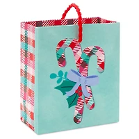 4.6" Plaid Candy Canes on Aqua Christmas Gift Card Holder Mini Bag for only USD 2.49 | Hallmark