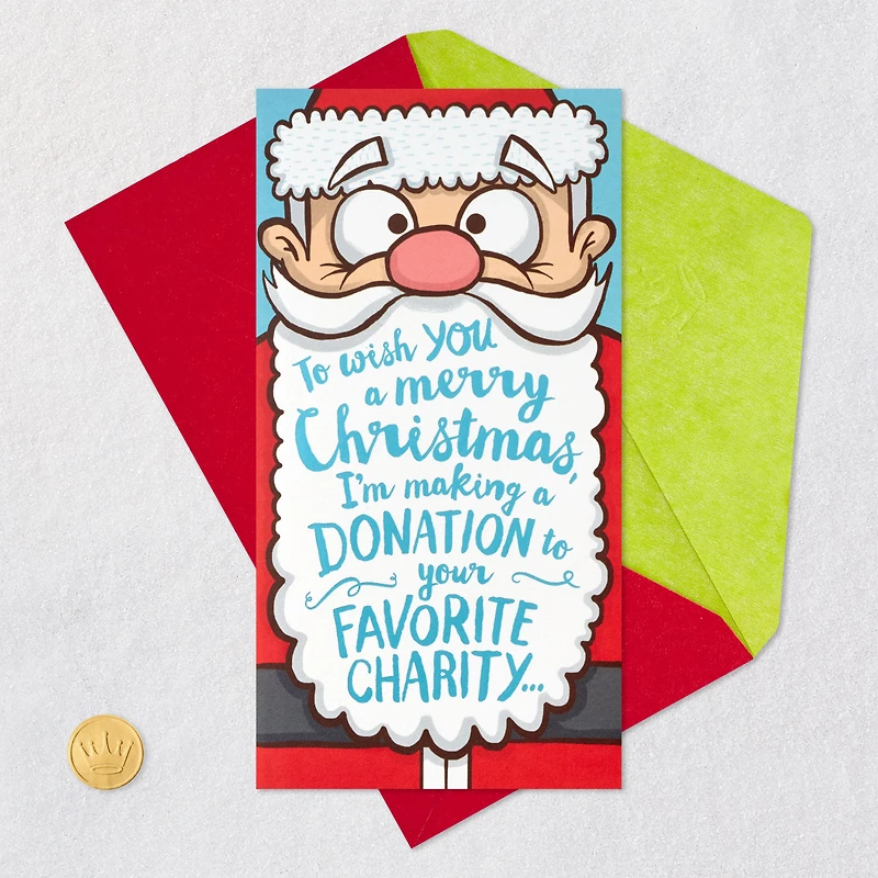 Making a Donation Santa Funny Pop-Up Money Holder Christmas Card for only USD 4.99 | Hallmark