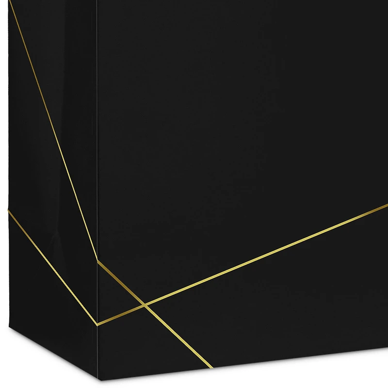 10.4" Gold Lines on Black Large Square Gift Bag for only USD 7.79 | Hallmark