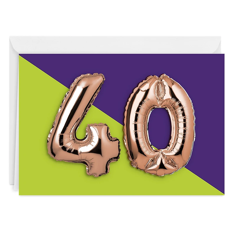 40th Balloons Custom Card for only USD 4.99 | Hallmark