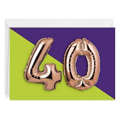 40th Balloons Custom Card for only USD 4.99 | Hallmark