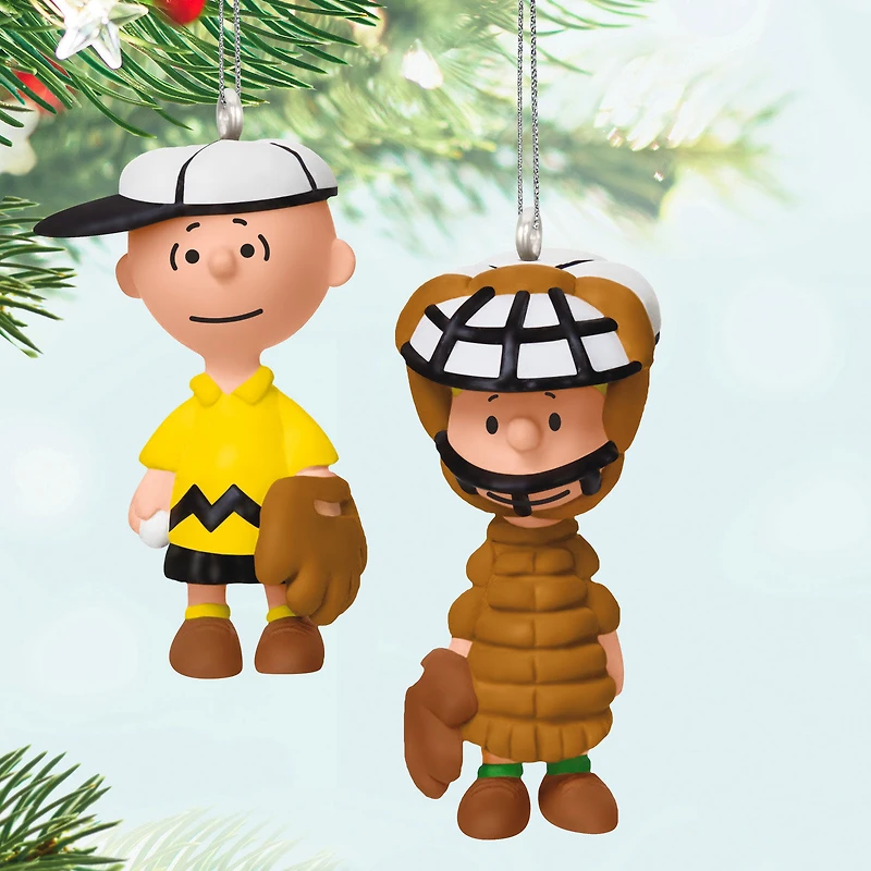 Mini The Peanuts® Gang Playing Catch Ornaments, Set of 2 for only USD 24.99 | Hallmark
