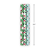 Bright and Graphic 3-Pack Reversible Christmas Wrapping Paper, 120 sq. ft. for only USD 16.99 | Hallmark