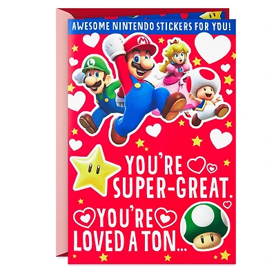 Nintendo Super Mario™ Valentine's Day Card With Puffy Stickers for only USD 5.99 | Hallmark
