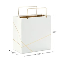 White With Gold Small Square Gift Bag, 5.5" for only USD 4.99 | Hallmark