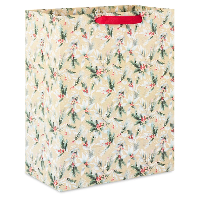 13" Berries and Greenery on Kraft Large Holiday Gift Bag for only USD 4.49 | Hallmark