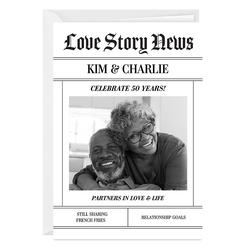 Love Story News Custom Anniversary Card for only USD 4.99 | Hallmark