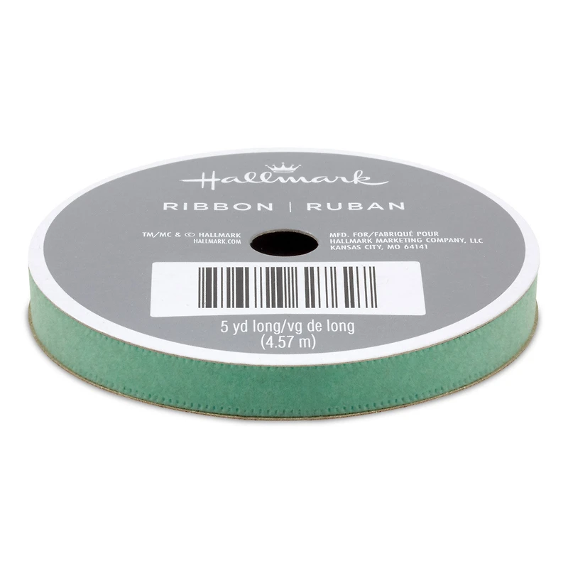 0.3" Blue-Green Velvet Holiday Ribbon, 15' for only USD 3.99 | Hallmark