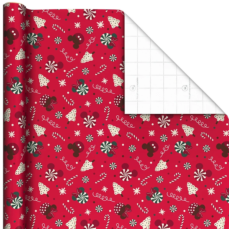 Disney Mickey and Minnie Treats on Red Jumbo Christmas Wrapping Paper Roll, 70 sq. ft. for only USD 9.99 | Hallmark