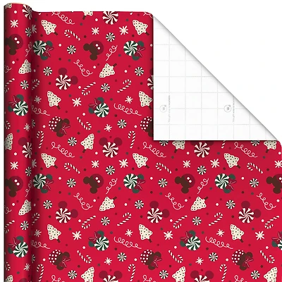 Disney Mickey and Minnie Treats on Red Jumbo Christmas Wrapping Paper Roll, 70 sq. ft. for only USD 9.99 | Hallmark