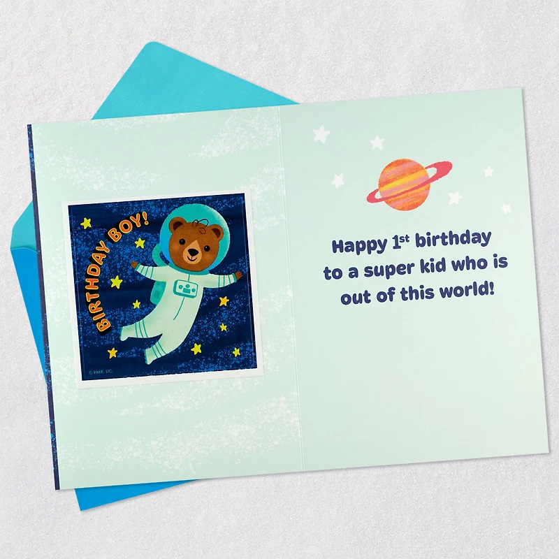 Out of this World First Birthday Card for Grandson With Sticker for only USD 3.99 | Hallmark