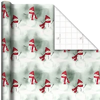 Watercolor Snowman in Red Plaid Holiday Wrapping Paper Roll, 22.5 sq. ft. for only USD 4.99 | Hallmark