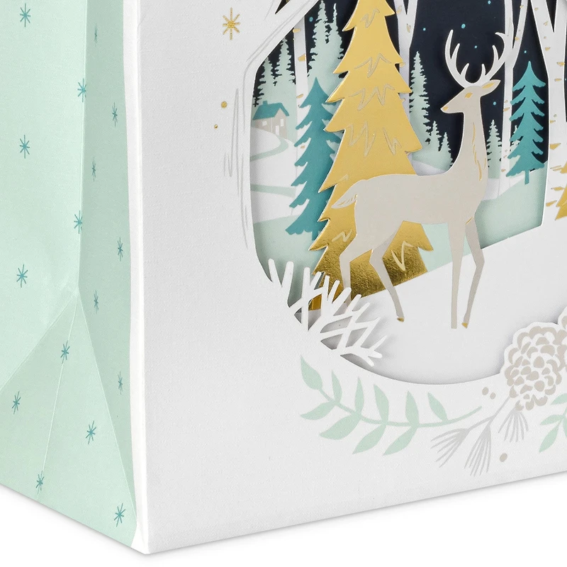 7.7" Deer and Trees Silhouette Medium Square Holiday Gift Bag for only USD 7.99 | Hallmark