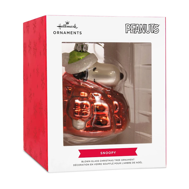 Peanuts® Snoopy in Puffer Coat Glass Hallmark Ornament for only USD 11.49 | Hallmark