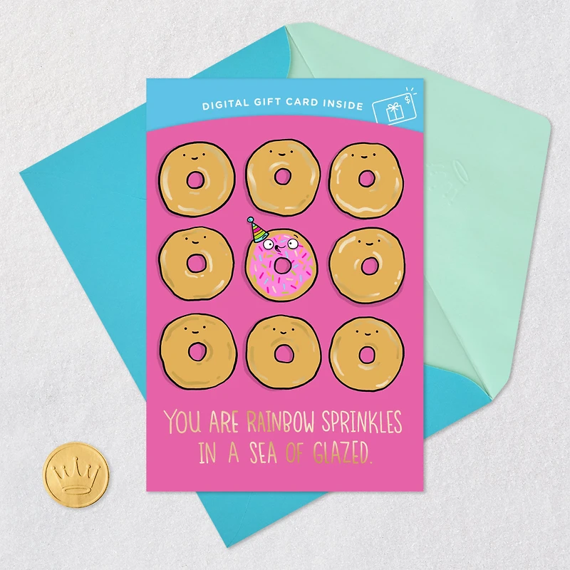 Rainbow Sprinkles Donut Gift Card Greeting Funny Birthday Card for only USD 4.99 | Hallmark