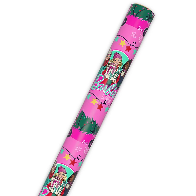 Barbie™ and Friends on Pink Christmas Wrapping Paper Roll, 25 sq. ft. for only USD 4.99 | Hallmark